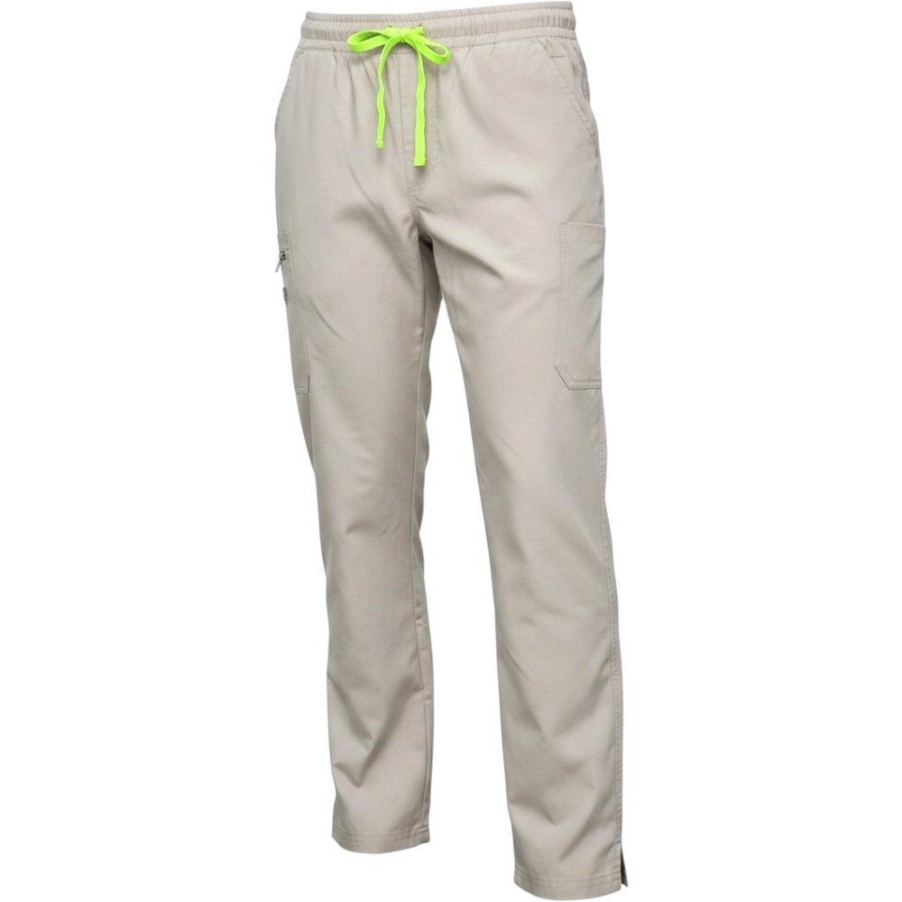 FIGS Scrub Pants Womens Small Tan Technical Collection Cargo Neon Drawstring